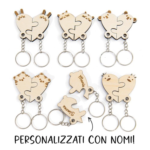 Portachiavi coppia legno - portachiavi, di